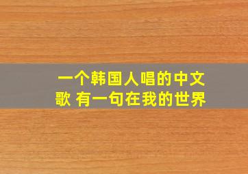 一个韩国人唱的中文歌 有一句在我的世界